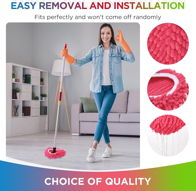 Baderke 3 Pack Chenille Mop Heads Replacements Compatible - Image 3