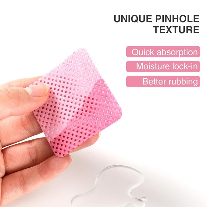 BLUERISE Lint Free Nail Wipes Pink 1200pcs Nail Polish Remover Pads Soft - Image 2