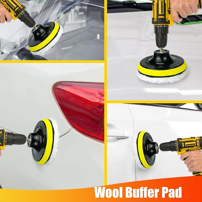 10Pcs Drill Brush Attachment Set, Drill Scrubber Brush Kit Include Scrub Pads - Image 5