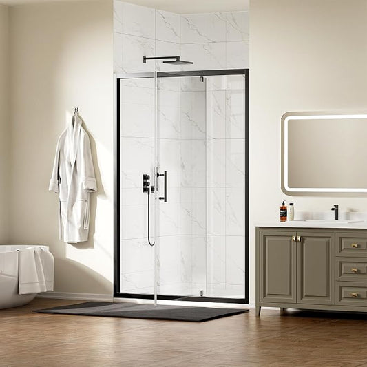 WinZo 47-48" W ×72" H Pivot Shower Door, 1/4" SGCC Clear Tempered Glass Shower - Image 2