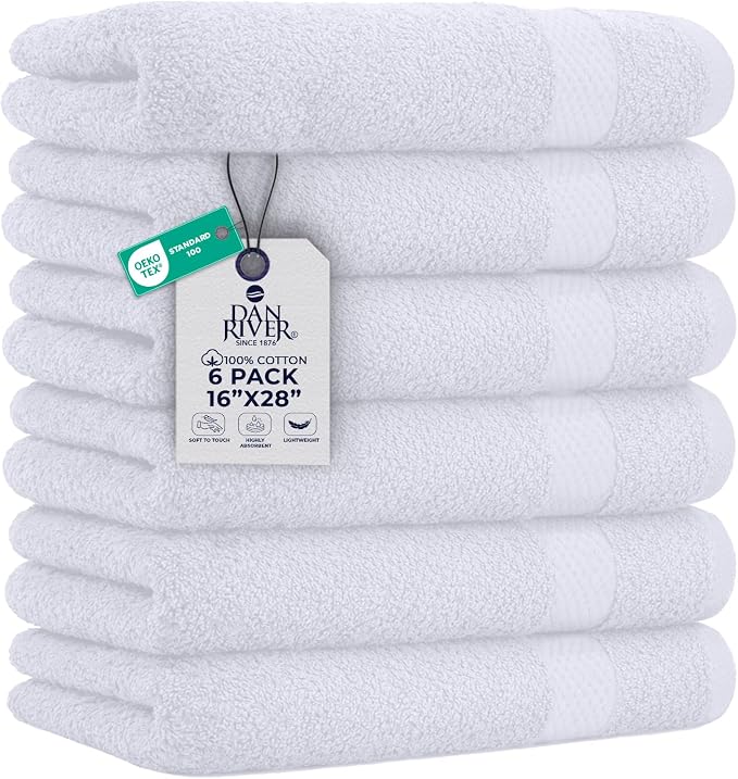 DAN RIVER 6-Pack Premium Hand Towels by DanRiver