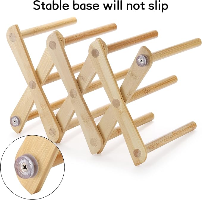 Lawei 2 Pack Bamboo Bottle Drying Rack, Retractable Bottle Cup Dish Drying Rack - Image 3