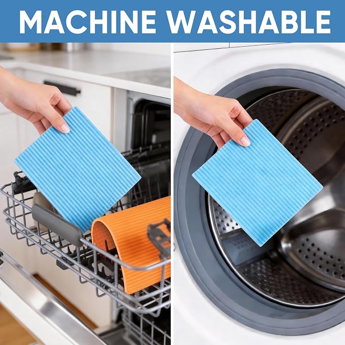 Swedish Dishcloths, 10 Pack, Ultra Absorbent Cellulose Kitchen Cloths, Reusable - Image 7