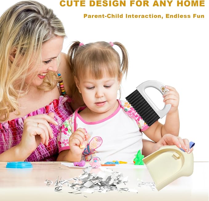 Small Dustpan and Broom Set, Mini Handheld Dust pan - Image 2