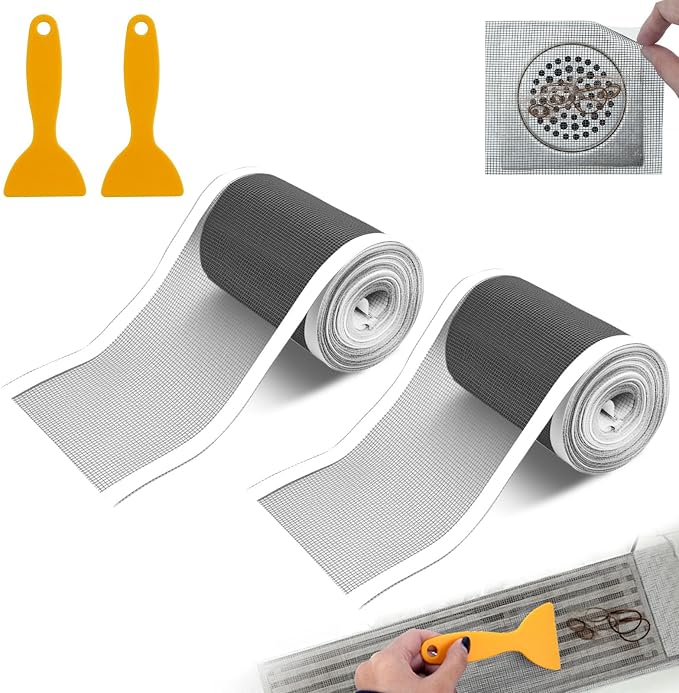 2 PCS 4 Inch x 33 FT Disposable Shower Drain Screen Self-Adhesive Stickers by Unknown