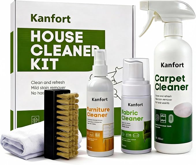 Carpet & Upholstery Cleaner 5-Piece Set, Fast Action Stain Remover by Yourhomecarchoice