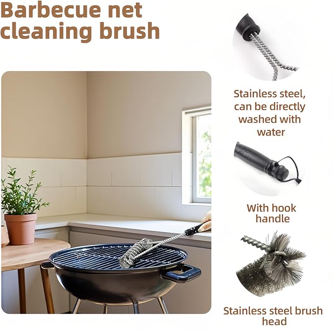 BBQ Bristles Grill Brush 12 Inch Heavy Duty Stainless Steel, Y Shape BBQ Brush - Image 3