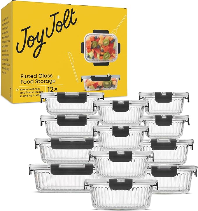 JoyJolt 24pc Borosilicate Glass Storage Containers - Image 8