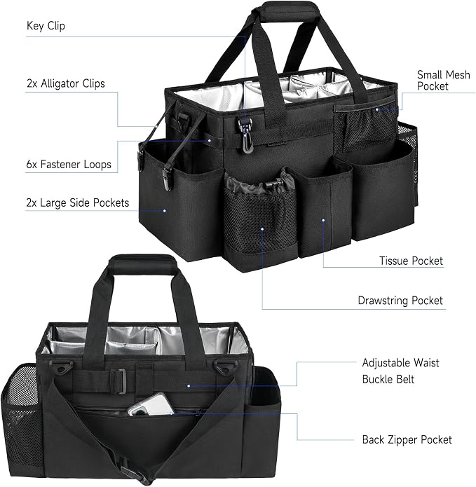 Cleaning Caddy Bag, Large Cleaning Supplies Organizer - Image 3