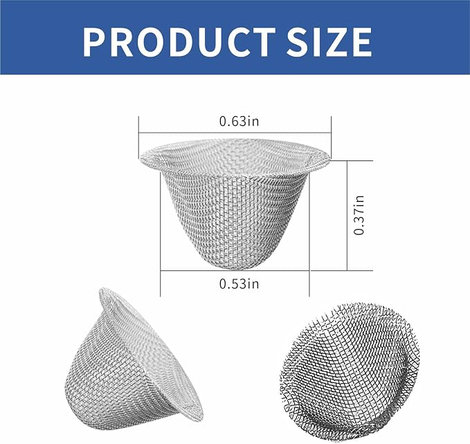 60 Pieces 1/2 Inch Stainless Steel Mesh Clean Screens - Image 2