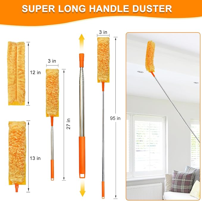 100" Reachable Microfiber Feather Duster, Duster - Image 2