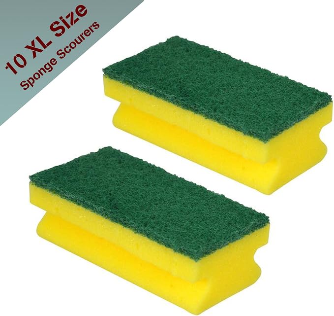 Heavy Duty Scrub Large Sponge, Dual-Sided Dishwashing & Cleaning Sponge - Image 3