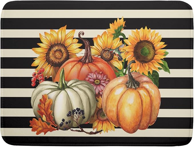 Sunflower Pumpkin Dish Drying Mat by Sweetshow