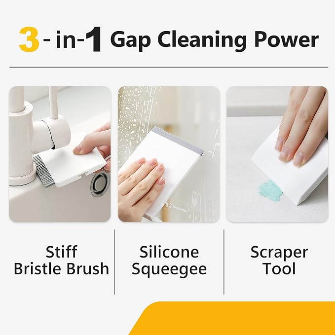 Li&Zhao Sink Squeegee 2-in-1 Scrub Brush, Effective Sink Scraper - Image 3