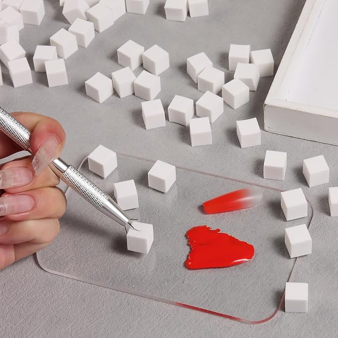 Soft Sponges with Grabbing Pen for Ombre and Aura Nail Art with Brush, - Image 5