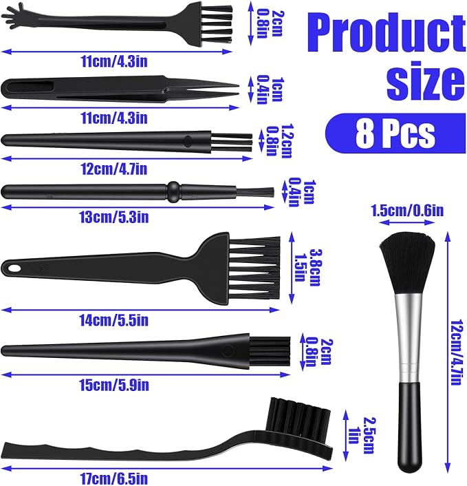 8 Pcs Mini Keyboard Cleaning Brushes Kit, Anti Static Electronic Dust Cleaning - Image 2