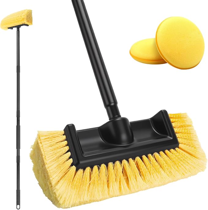 Car Wash Brush with Long Handle, 58.5'' Soft Bristle Cleaning Tool by KeFanta