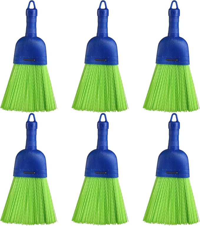 Domensi 6 Pcs Whisk Broom Poly Fiber Handheld Brush Hand Brush Outdoor Car Broom by Domensi