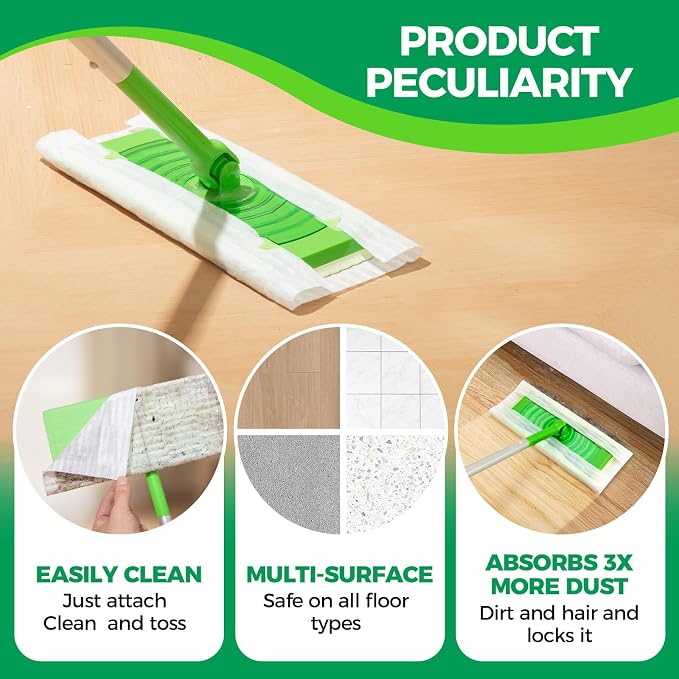 Dry Sweeping Cloths Mop Refills Disposable Sweeping Cloths Floor Dust Refills - Image 3