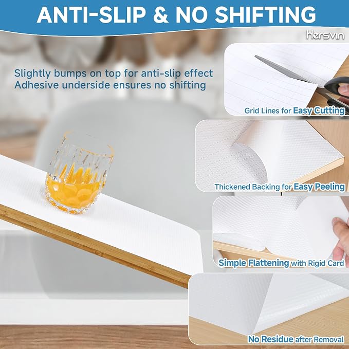 Shelf Liners 16 in x 20 ft Self-Adhesive EVA Drawer Mats, Cupboard Protector - Image 2