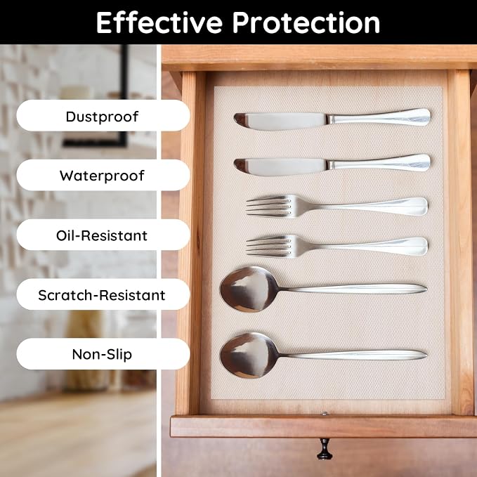 Kitchen Shelf Liner, 11.8" W x 118" L x 0.02" T, Cabinet Liners - Image 5