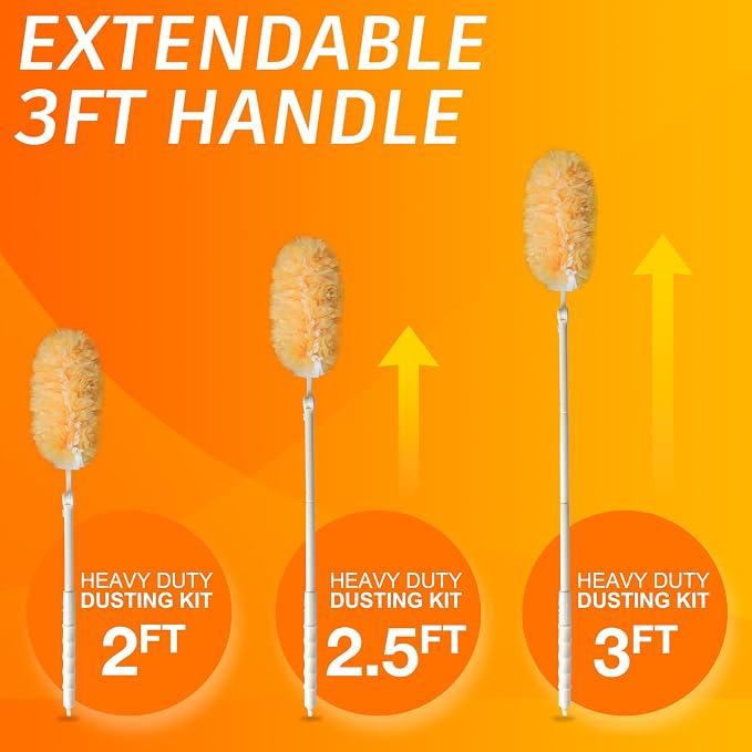 Heavy Duty Multi Surface 360°Heavy Duty 20 Duster Refills & 1 Handle, Compatible - Image 5