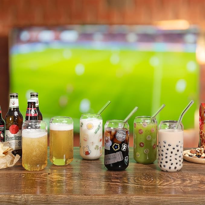 NETANY Drinking Glasses with Glass Straw - 16oz Glass Cups - Image 4