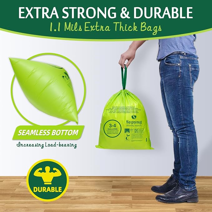 Compostable Kitchen Trash Bags 3-4 Gallon - Image 6