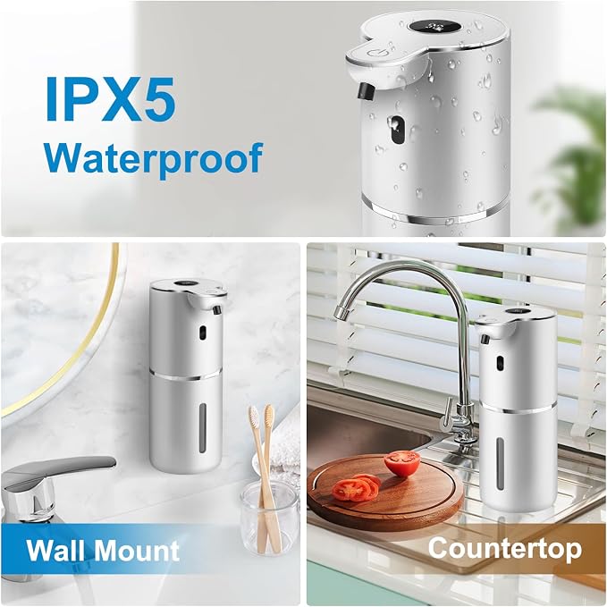 Automatic Foaming Soap Dispenser 12.8oz, Rechargeable & 6 Levels Foaming - Image 5