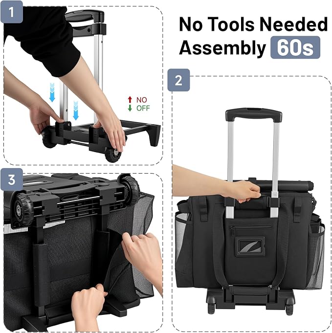 Large Cleaning Caddy for Cleaning Supplies Organizer, Rolling Cleaning Caddy - Image 6