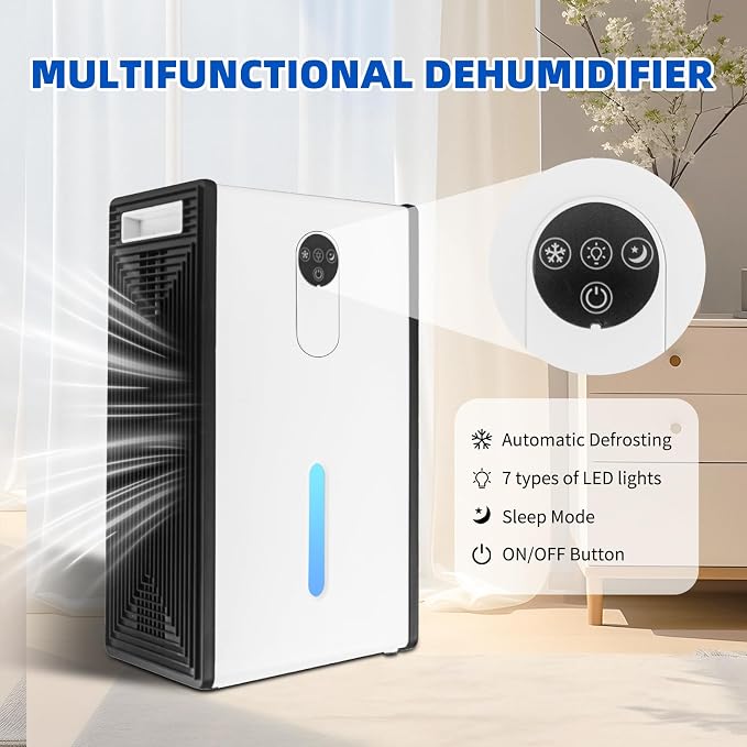 Dehumidifier for 1076 sq.ft, Quiet Portable Moisture Absorber - Image 6