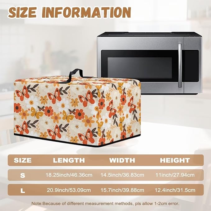 Microwave Oven Universal Dust Cover, Butterfly Waterproof Polyester Fabric Dust Cover Heat-Resistant Air Fryer Dust Cover Appliance Airfryer Dust Jacket