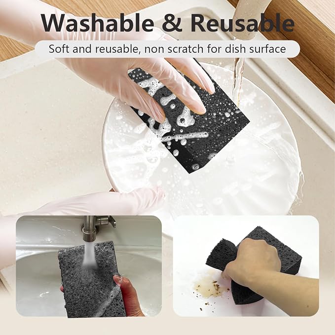 Cleaning and Washing Sponge, 3 Pack Large Extra Thick Heavy Duty Sponge - Image 7