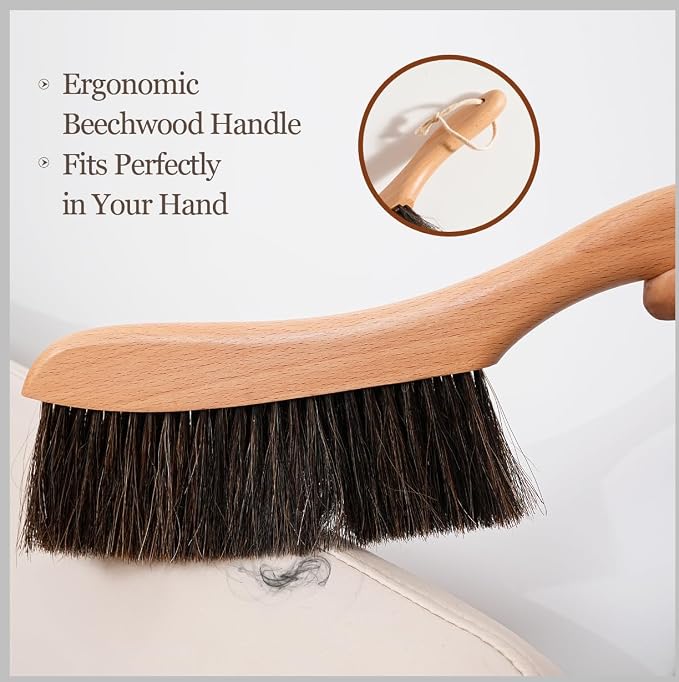 Horse Hair Brush Hand Broom Dusting Brush - Image 2