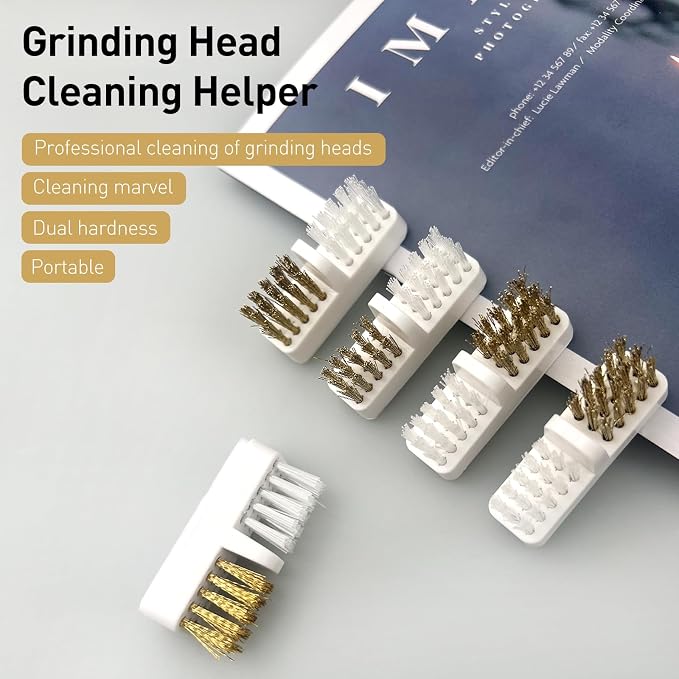 Nail Drill Bit Wire Cleaner Brush, 5-Piece Nail Art Cleaning Tool Set - Image 5