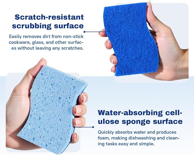 9 Pack Zero Scratch Scrub Sponges, Non-Scratch Dish Scrubbers - Image 2
