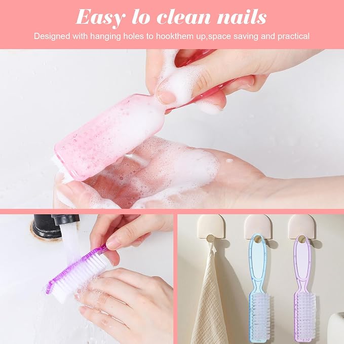60 Pcs Nail Scrubber Brushes Bulk Handle Grip Manicure Brushes - Image 3