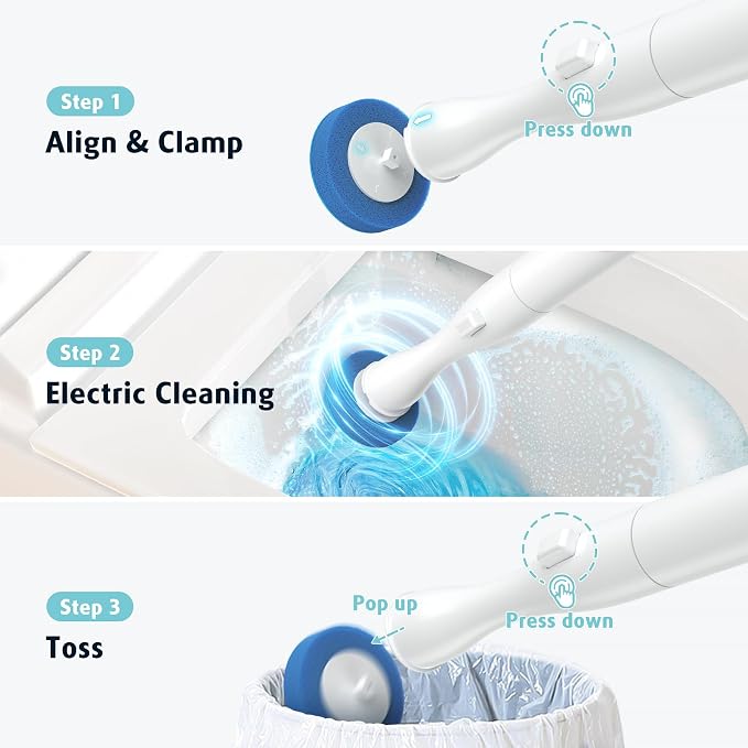 20 Count Electric Toilet Refill Pads, Disposable Toilet Brush Heads Refills - Image 7