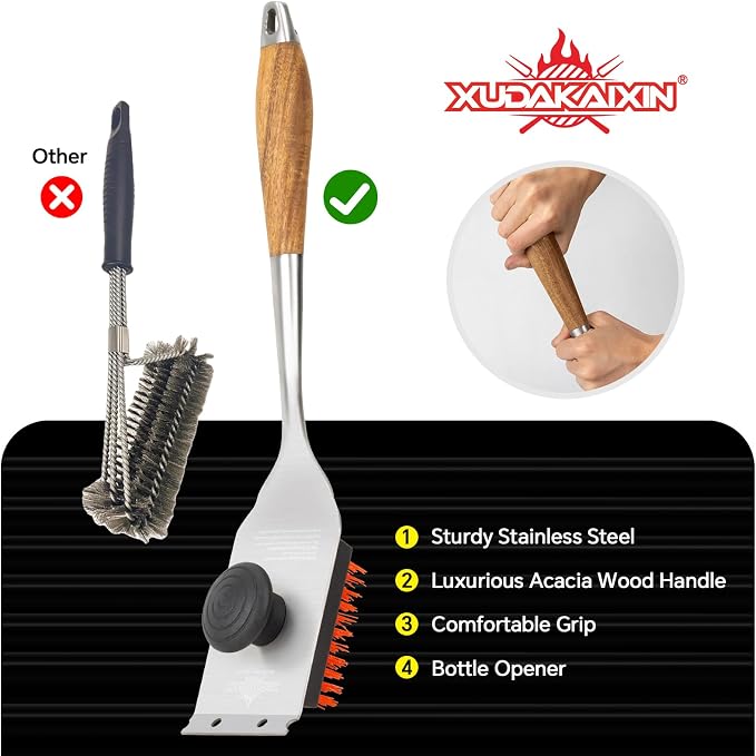 Nylon Grill Brush, Dual Grip Design, - Image 3