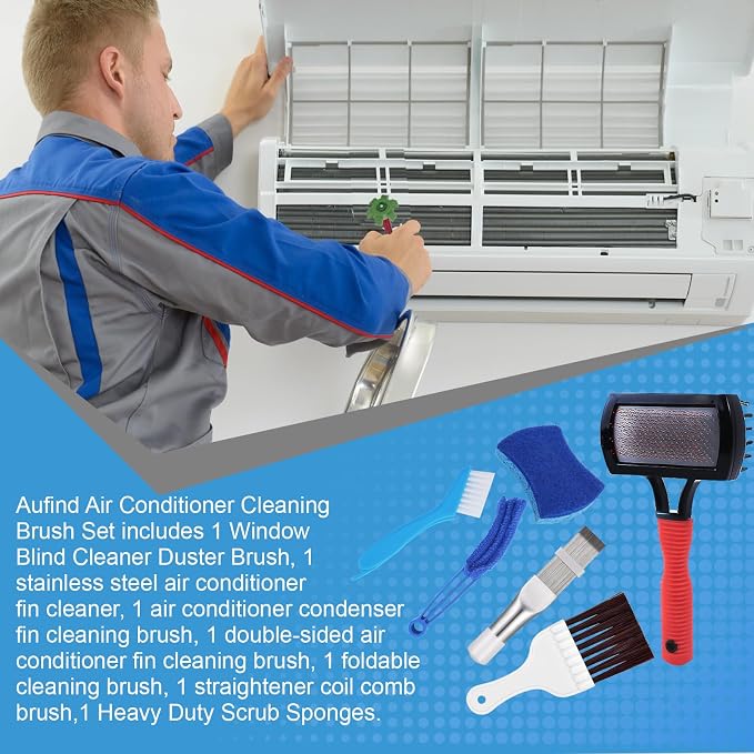 Aufind 7 PCS Different Air Conditioner Fin Cleaner kit, Brush Condenser Ac Coil - Image 4