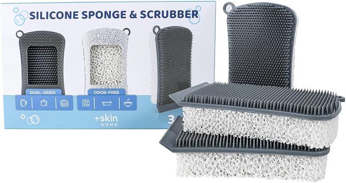 Silicone Sponge & Scrubber – 2-in-1 Non-Scratch Dishwashing by skin