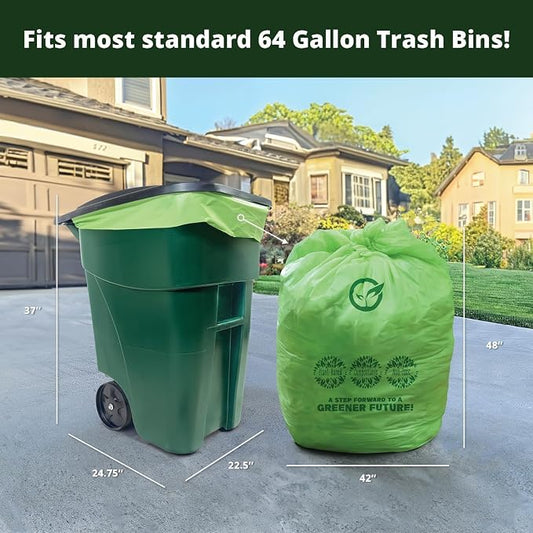 60-64 Gallon Compost bags BPI Certified Compostable Bags Heavy Duty Extra Thick - Image 2