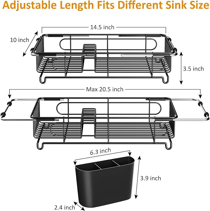 Expandable in Sink Dish Drying Rack, Small Dish Rack Over Sink - Image 5