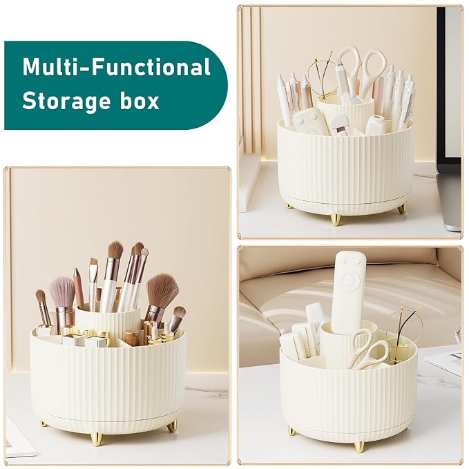 Diesisa Makeup Brush Holder Organizer, 360° Rotating Makeup Brush Organizer - Image 3