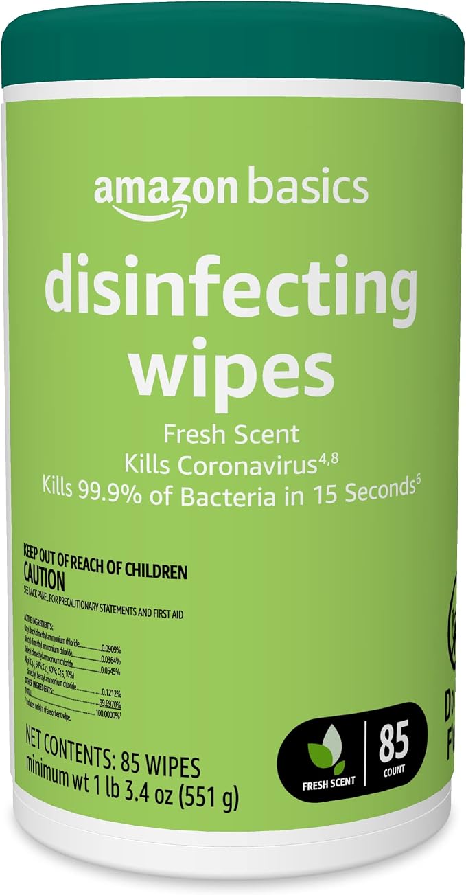 Amazon Basics Disinfecting Wipes, Fresh Scent, - Image 2