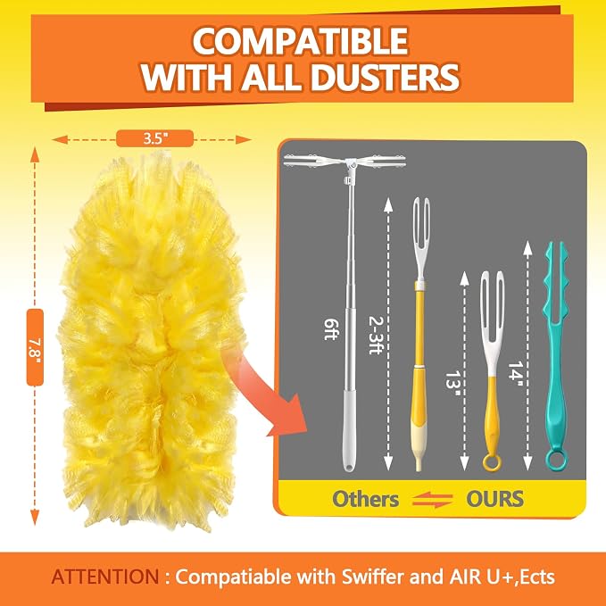 Heavy Duty Duster Refills for Swiffer Duster | 360° Unscented Disposable - Image 2