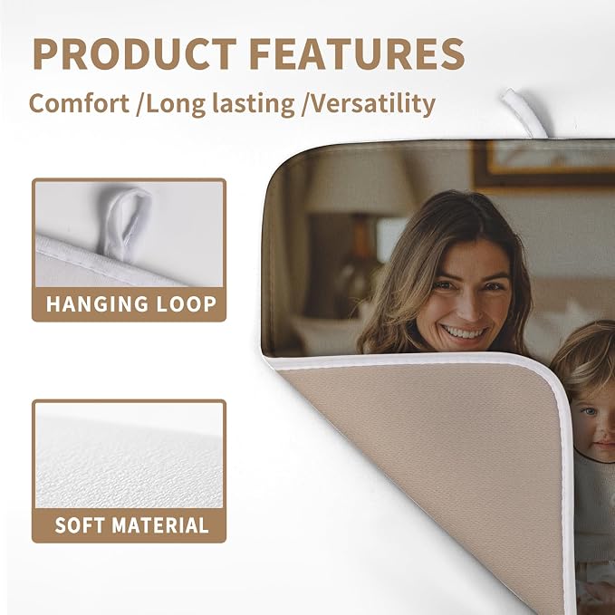 Custom Drying Mat with Picture Text Personalized Photo Dish Drying Mats - Image 4