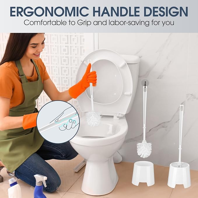 Mimorou 12 Sets Toilet Brushes and Holders Set White Toilet Bowl Brushes - Image 5