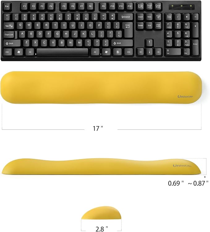 UnivoColors Design-Wave Keyboard Wrist Rest, Artificial Sheepskin+Memory - Image 5