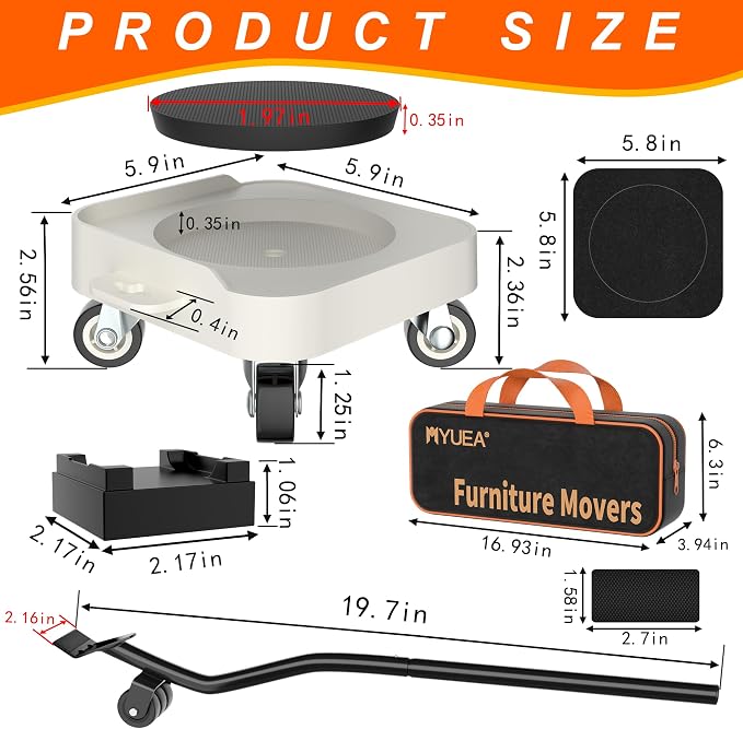 MUEA Furniture Dolly, Heavy-Duty Furniture Movers - Image 7